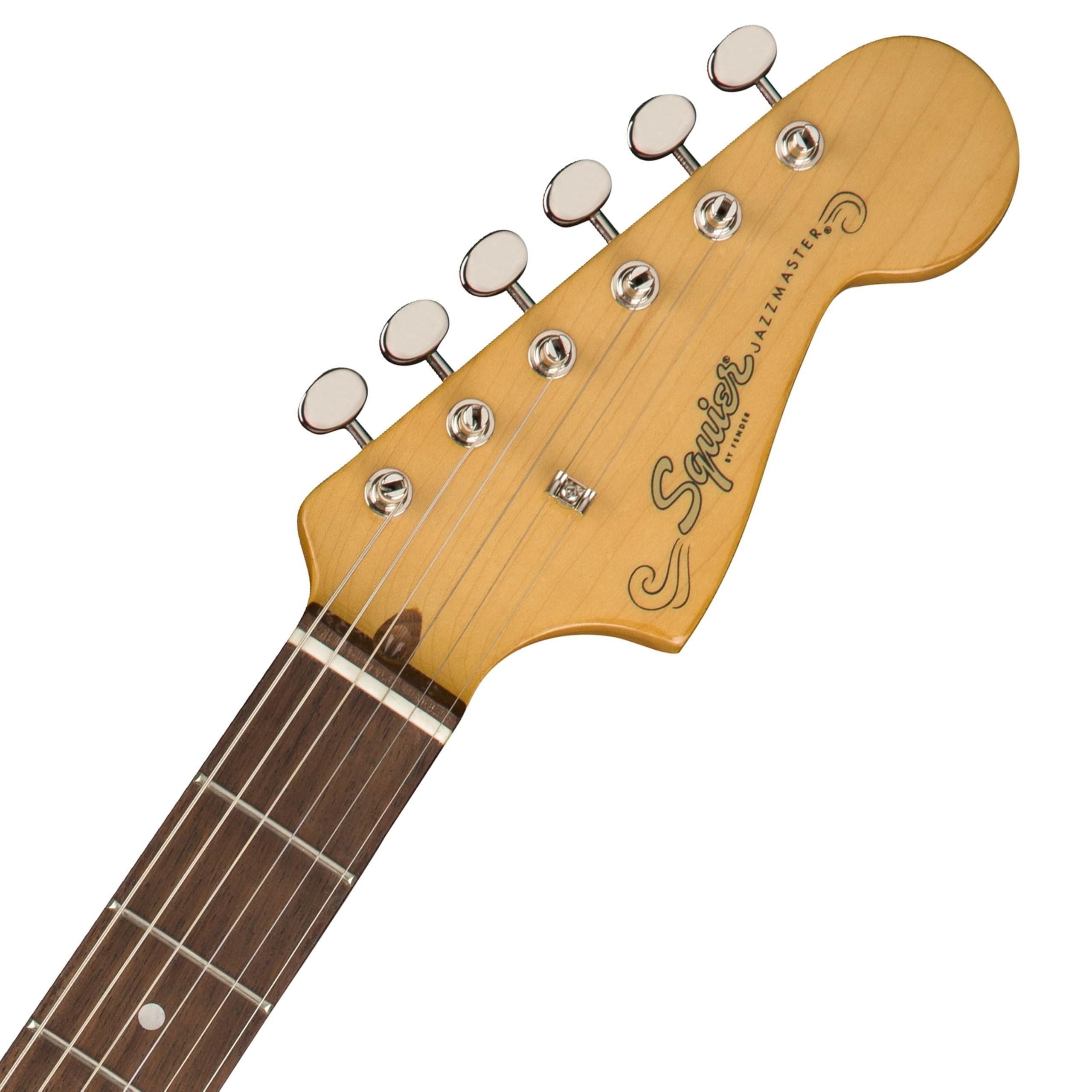 Squier Classic Vibe '60s Jazzmaster Electric Guitar Sonic Blue Bundle with 12x Guitar Picks & Polishing Cloth – Laurel Fingerboard, Vintage-Style Tremolo, Alnico Single-Coil Pickups