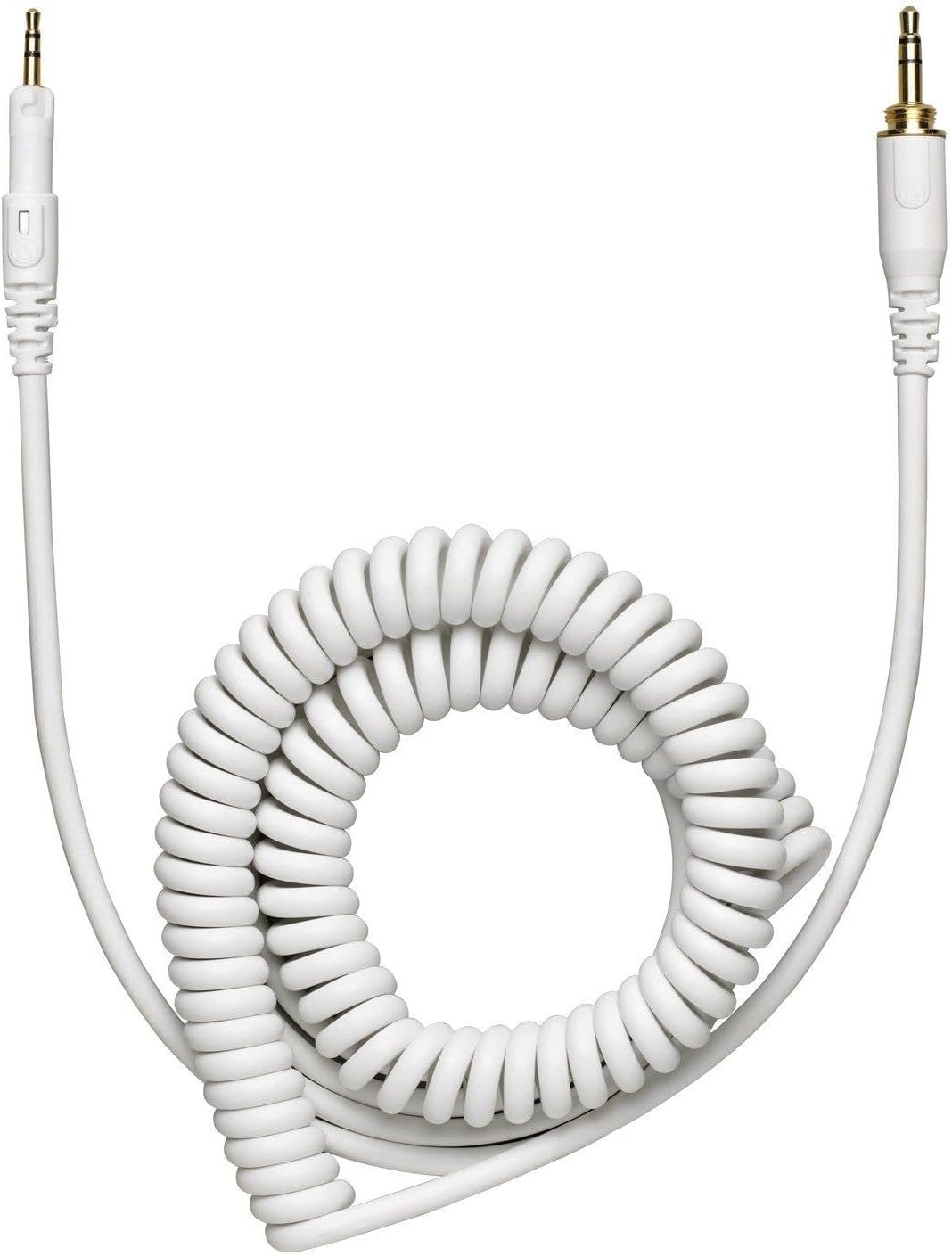 Audio Technica ATH-M50X White Professional Studio Monitor Headphones Wired Bundle with 3 Detachable Cables, 25ft Headphone Extension Cable, Adapter, Pouch and Instrument Polishing Cloth