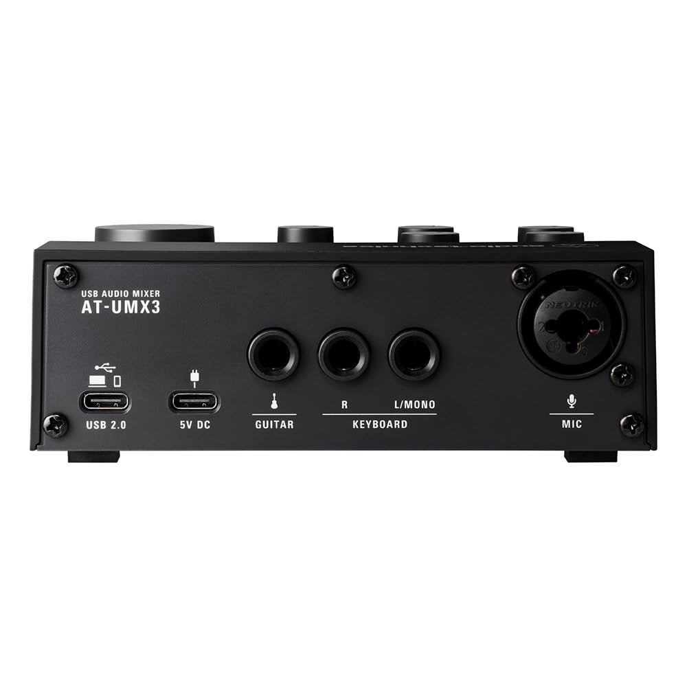 Audio-Technica AT-UMX3 Live Streaming USB Audio Mixer Bundle with 10ft Pig Hog XLR Microphone Cable & Polishing Cloth – 3-Channel Mixer with USB-C, Bluetooth, Loopback & FX for Streaming & Recording