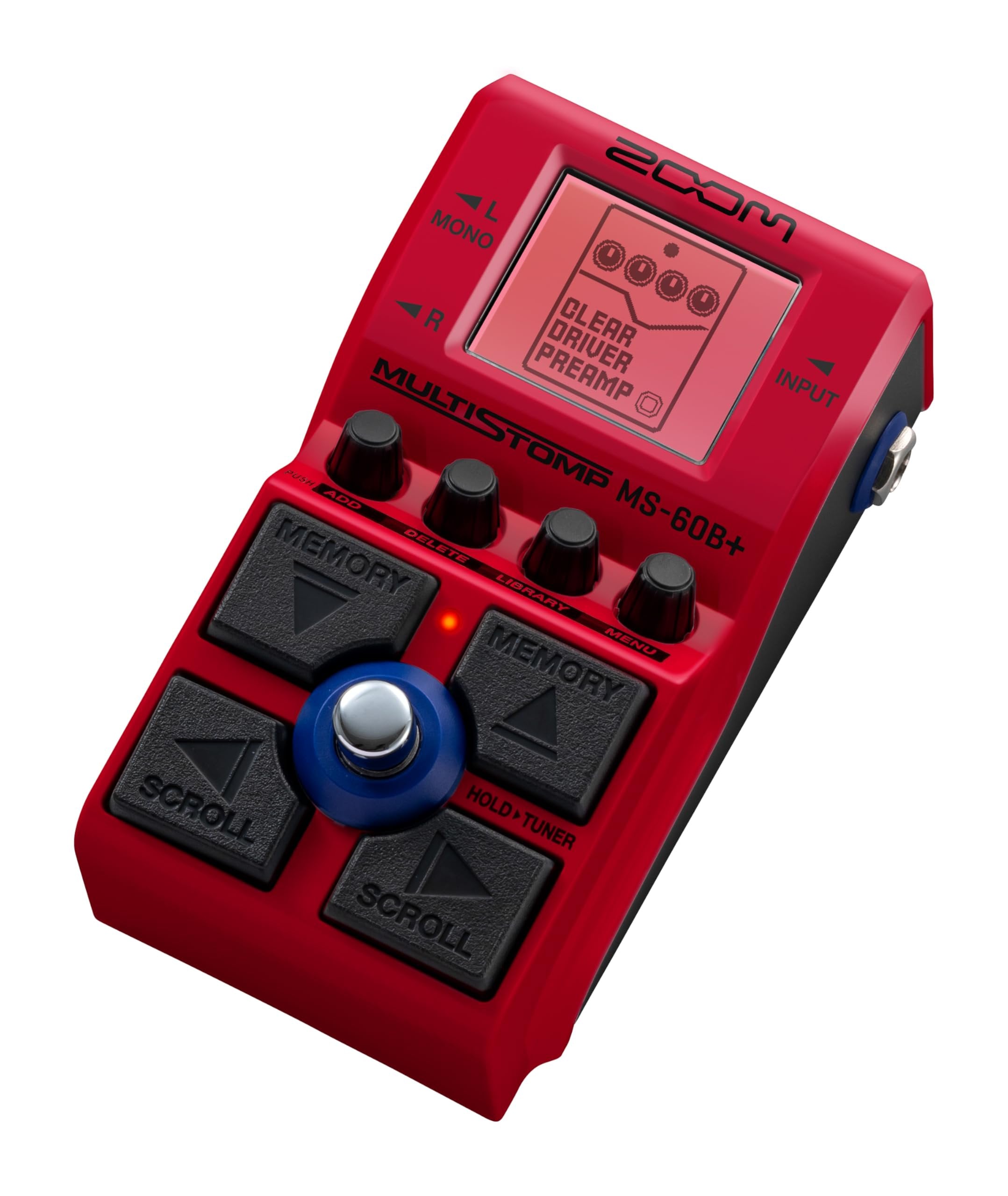 Zoom MS-60B+ MultiStomp Bass Effects Pedal with 95+ Effects, Amp Models & Preamps, Stereo Output, Built-In Tuner, Effect Chaining, Battery Powered