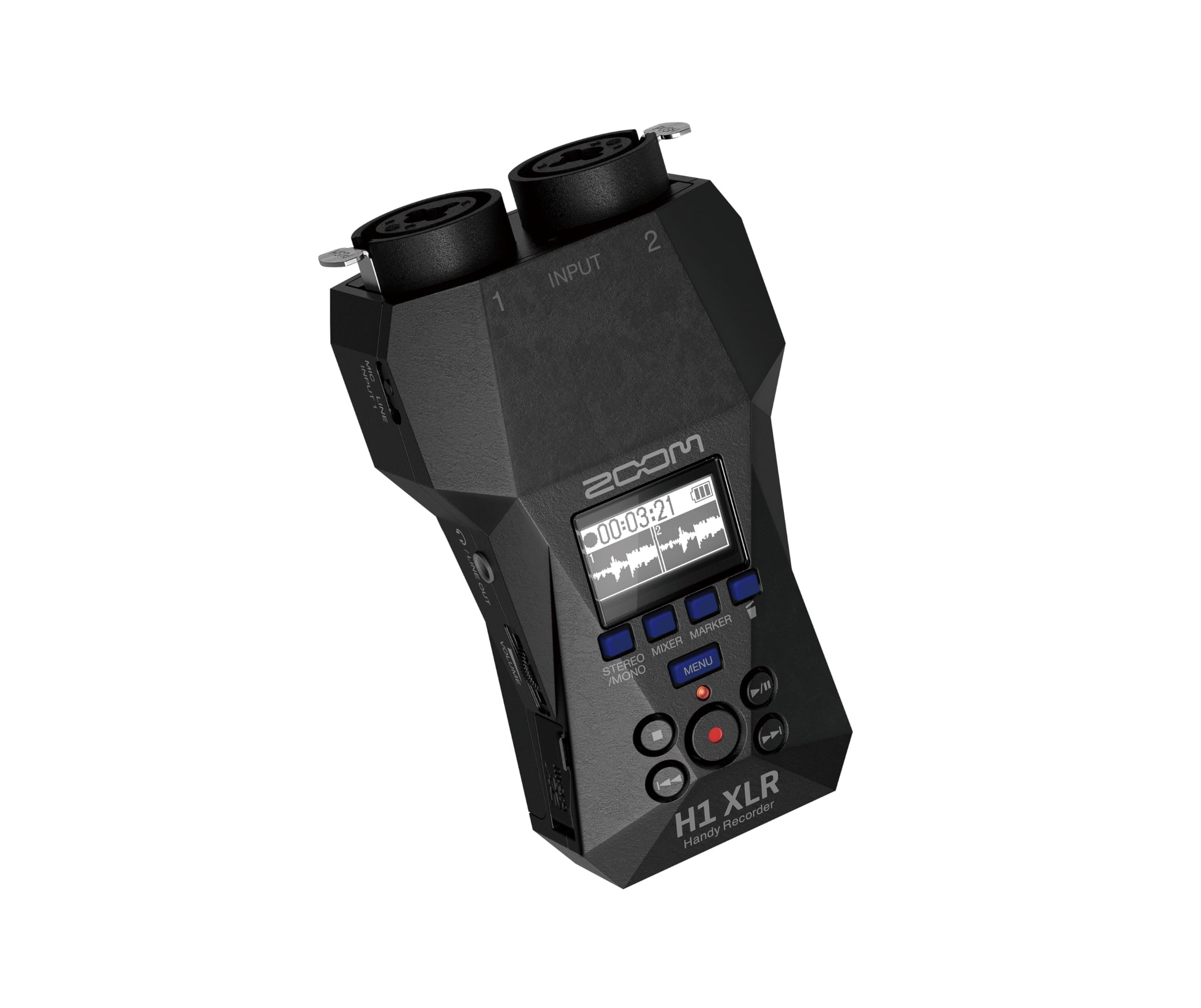 Zoom H1 XLR 2-Channel Recorder for Musicians, Filmmakers & Podcasters with 2 XLR/TRS Locking Inputs, 3.5mm Stereo Mic/Line In, and 32-Bit Float