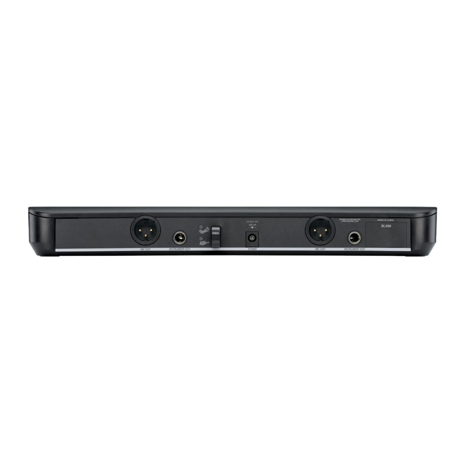 Shure BLX88 Dual Channel Receiver - for use with BLX Wireless Systems, Transmitters Sold Separately | H10 Band (BLX88=-H10)