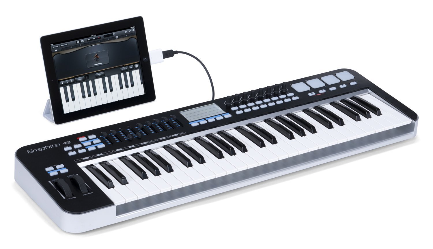 Samson Graphite 49 Key USB MIDI DJ Keyboard Controller w/Aftertouch/Fader/Pads