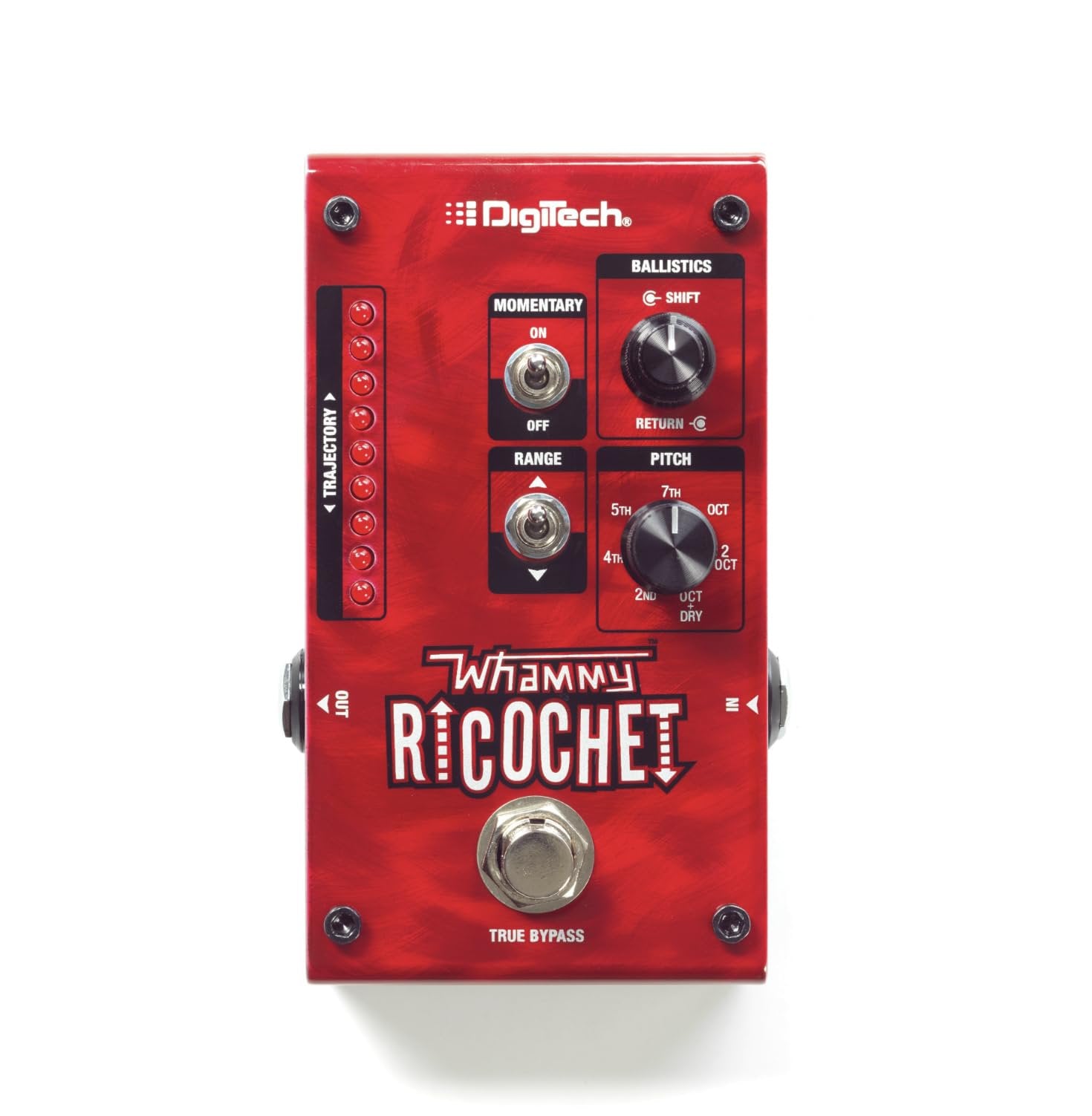 Digitech Mini Guitar Pitch Effect Pedal, Red (WHAMMY RICOCHET)