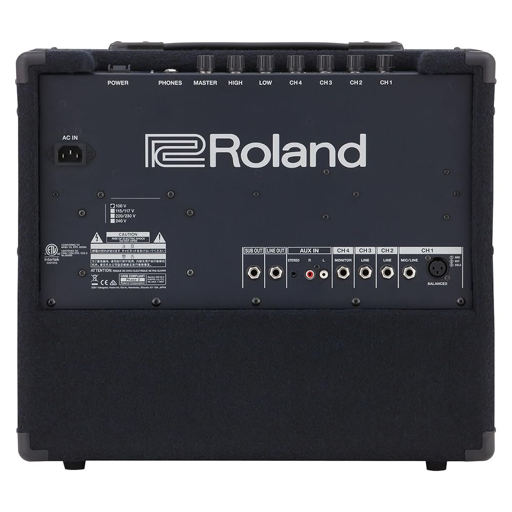 Roland KC-200 4-Channel Mixing Keyboard Amplifier 100-Watt Bundle with 25ft Pig Hog Speaker Cable & Polishing Cloth – Powerful Combo Amp with Sub Output, EQ, and Stereo Line Inputs