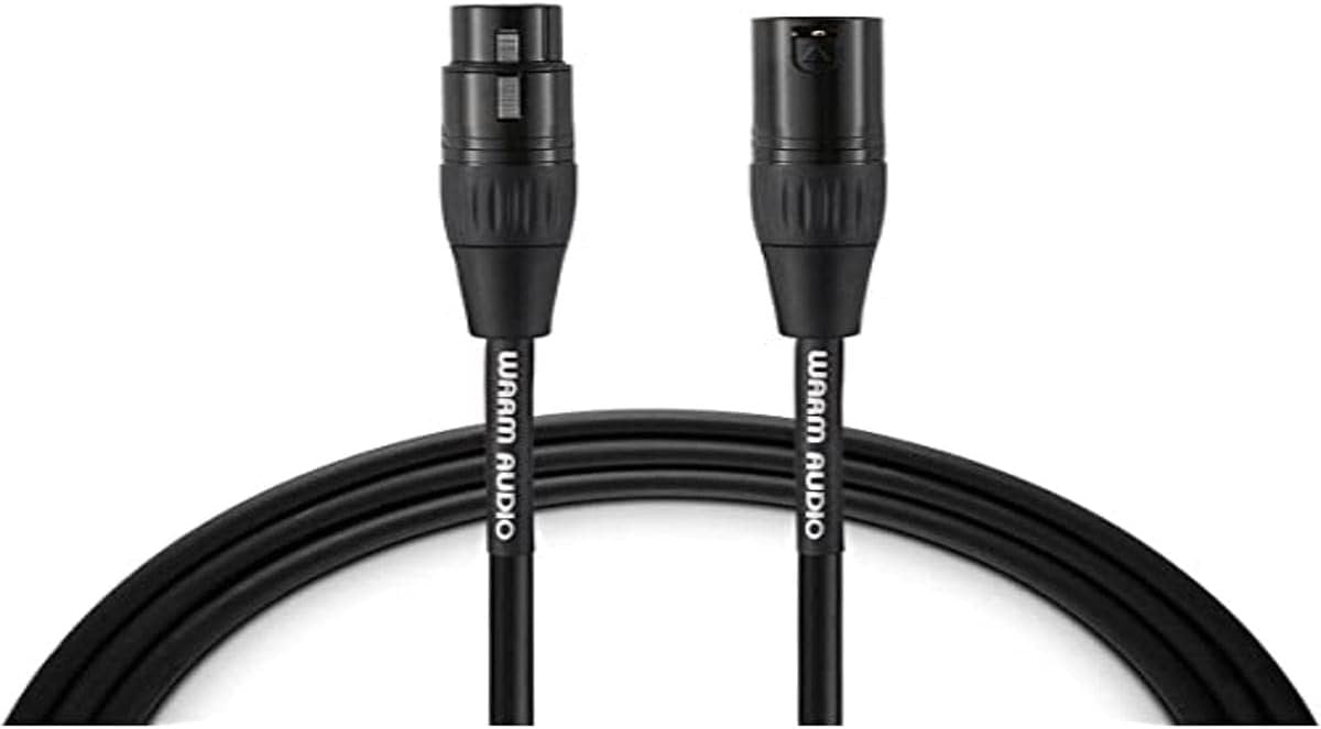 Warm Audio Pro Series XLR Female to XLR Male Microphone Cable - 10-foot, Black/Silver, (Pro-XLR-10')