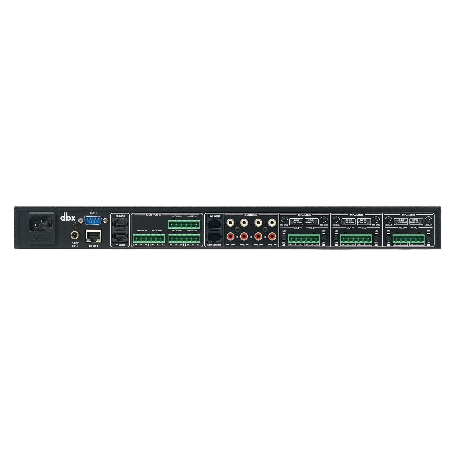 dbx ZonePRO 1261m 12x6 Digital Zone Processor with Link Bus, Fixed I/O, Pre-Configured Architecture, AutoWarmth, Ethernet Control, Black