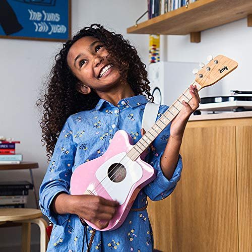 Loog Mini Acoustic kids Guitar for Beginners 3-strings Ages 3+ Learning app and lessons included