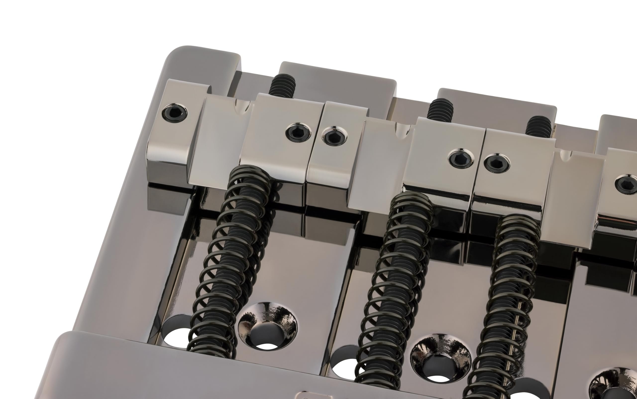 Fender HiMass String-Through 4-String Bass Bridge Assembly With Brass Saddles, Black Chrome