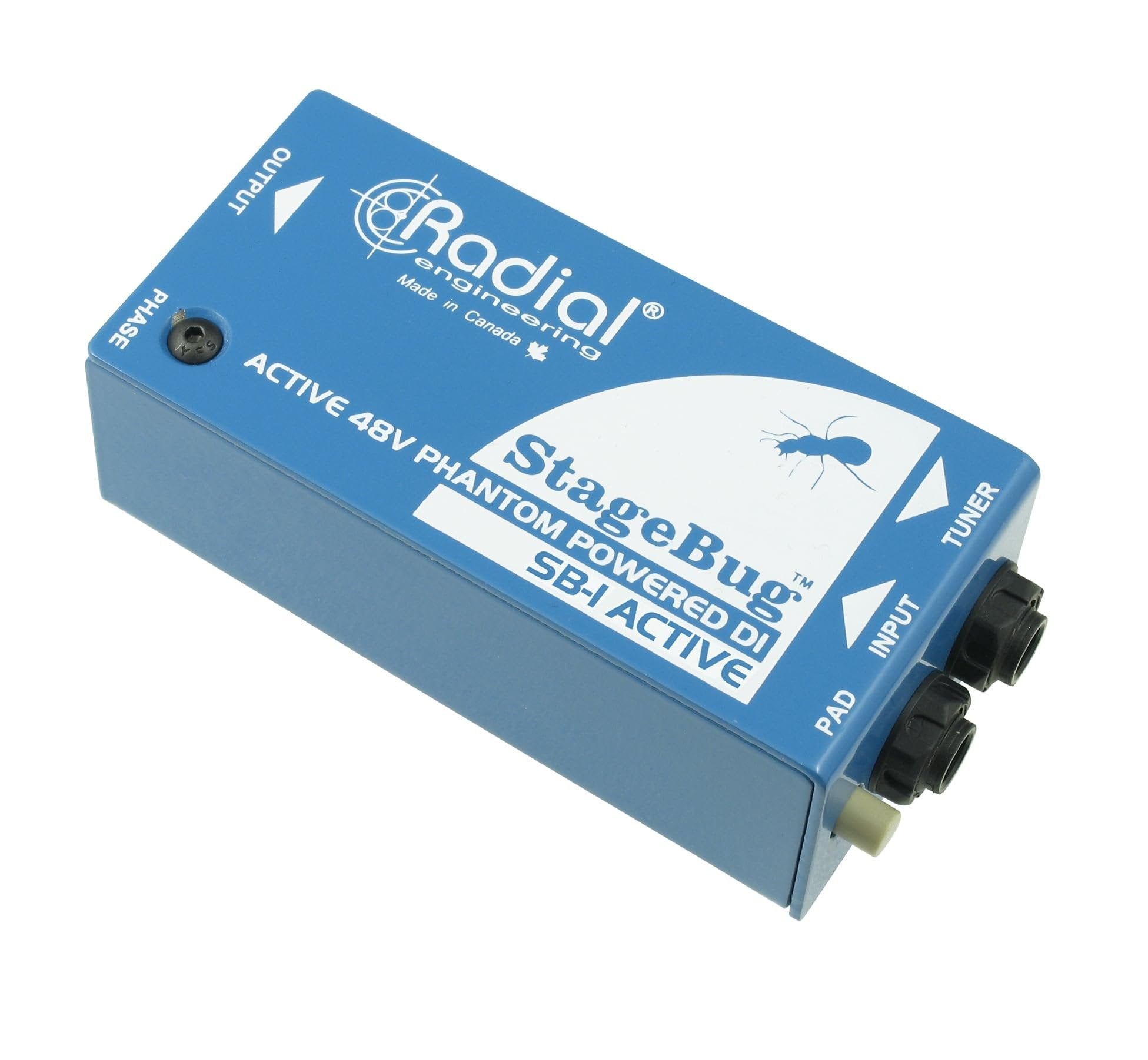 Radial Engineering StageBug SB-1 Compact Active DI Bundle w/Pig Hog PCH10BK "Black Woven" Instrument Cable and Liquid Audio Polishing Cloth