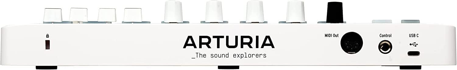 Arturia MiniLab 3 Portable 25-Key MIDI Keyboard Controller (White) with Pig Hog MIDI Cable, Polishing Cloth & Software Included