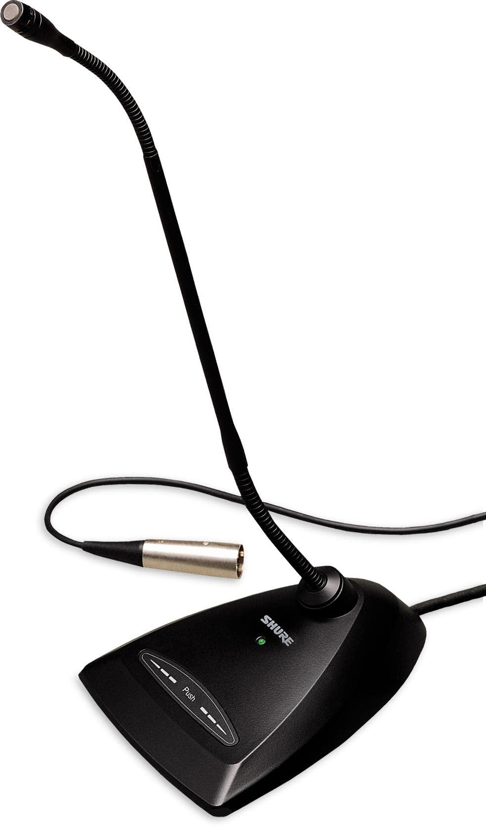 Shure Microflex MX412D/S Supercardioid Condenser Microphone, 12 Gooseneck, Desktop Base with 10' Cable, Logic Functions, Programmable Switch, LED Indicator, Snap-Fit Foam Windscreen