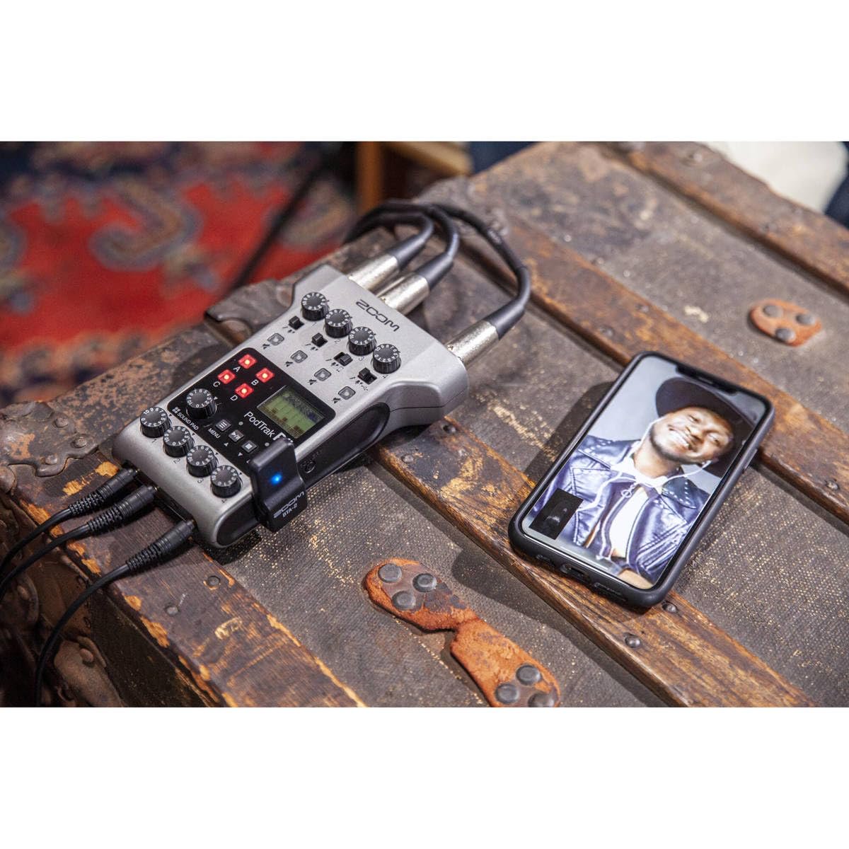 Zoom BTA-2 Bluetooth Adapter for PodTrak P4 and PodTrak P8, wirelessly connect phone to record remote interviews, Black, Small