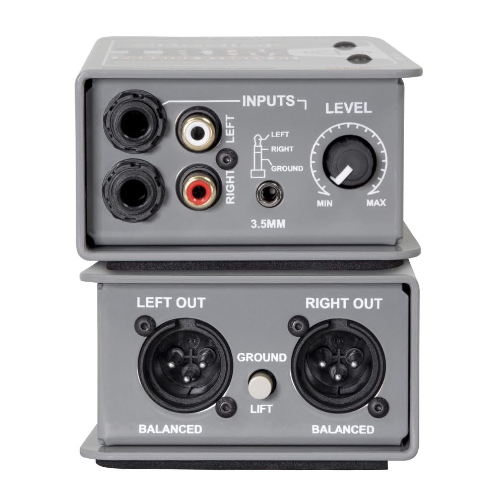 Radial Engineering Trim-Two Passive Stereo Direct Box with Level Control Bundle w/Pig Hog PCH10BK "Black Woven" Instrument Cable and Liquid Audio Polishing Cloth