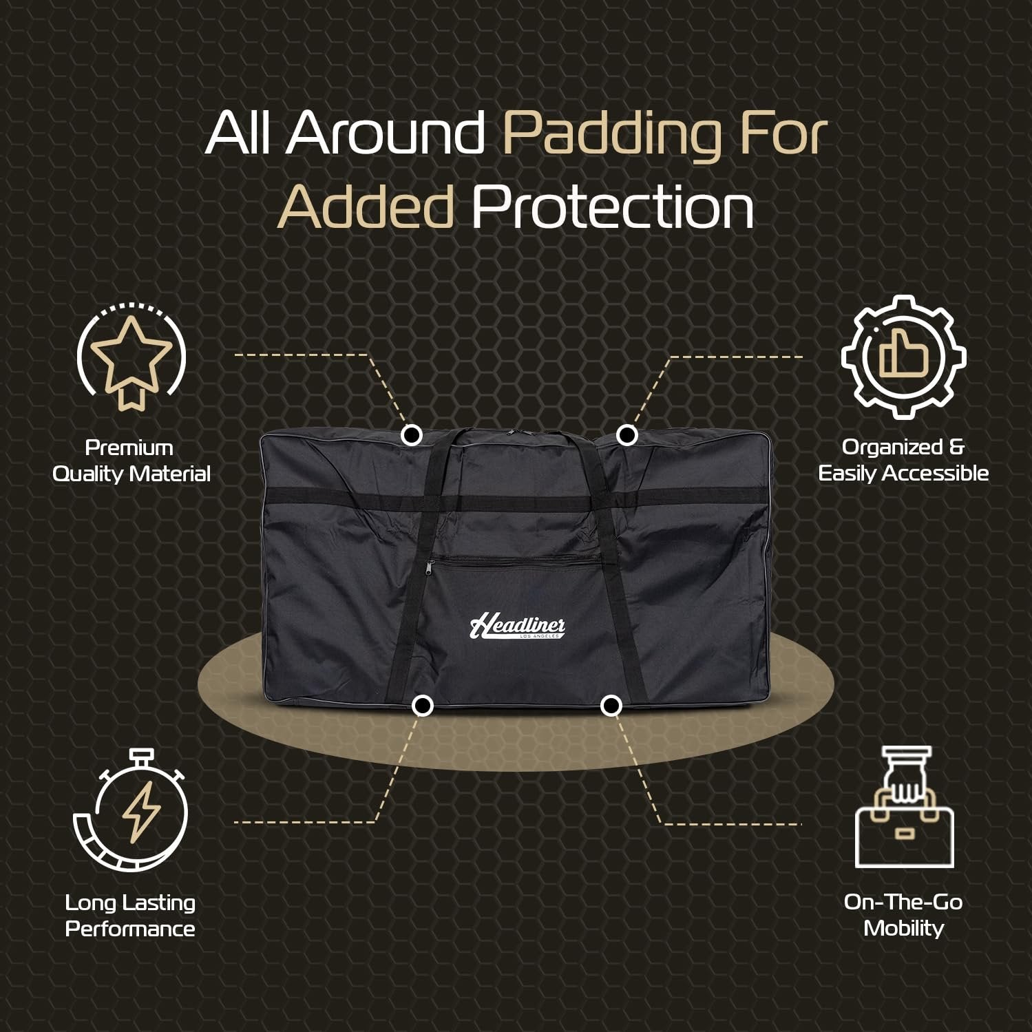 Headliner Padded Carrying Bag for Indio DJ Booth - Premium Carry on Bag with Large Outside Pockets, Padded Protection, and Lightweight Design - Safeguard Your DJ Equipment on the Go