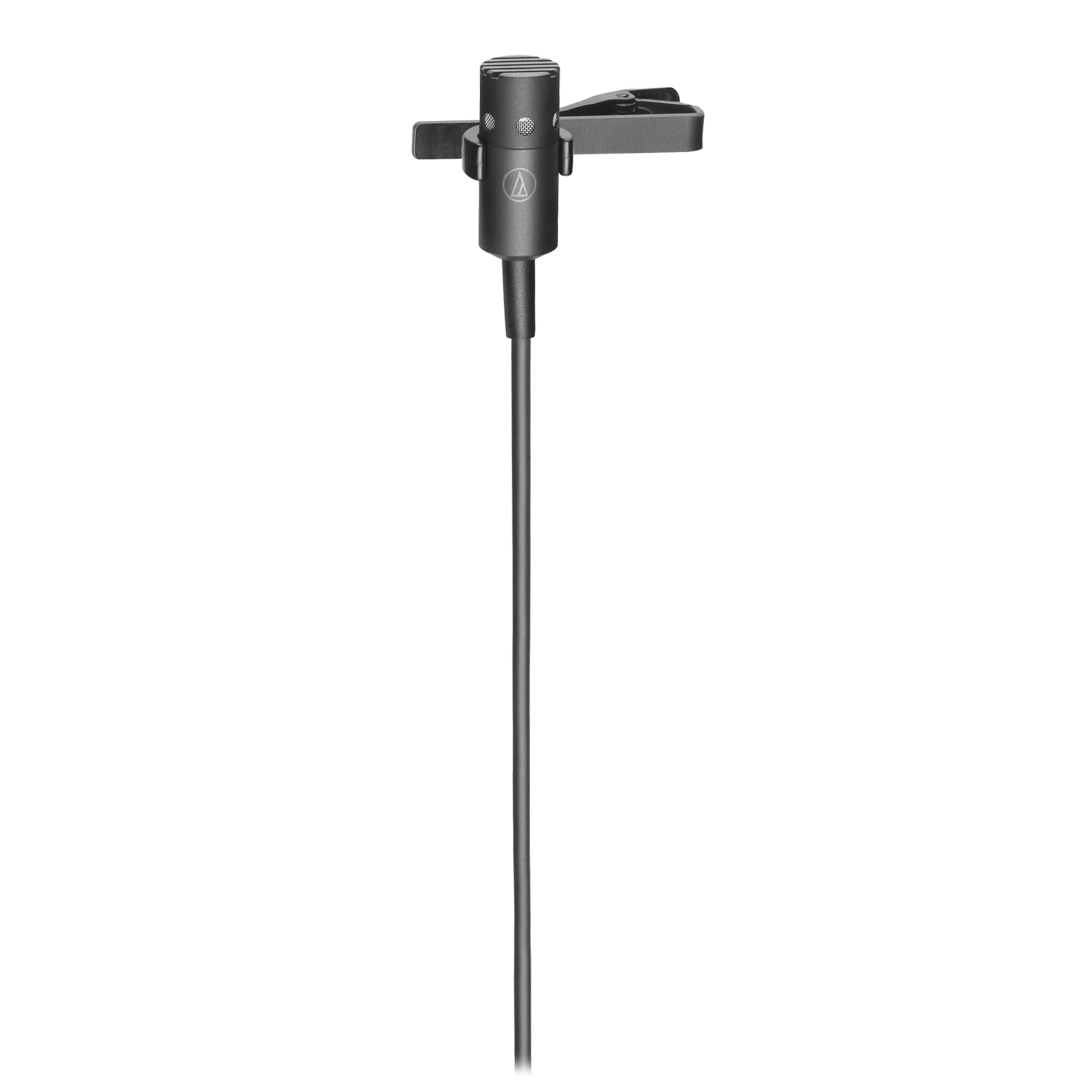 Audio-Technica PRO70 Cardioid Condenser Lavalier/Instrument Microphone Bundle with 10ft XLR Pig Hog Mic Cable & Polishing Cloth – Clip-On Mic with Power Module for Voice or Acoustic Instruments