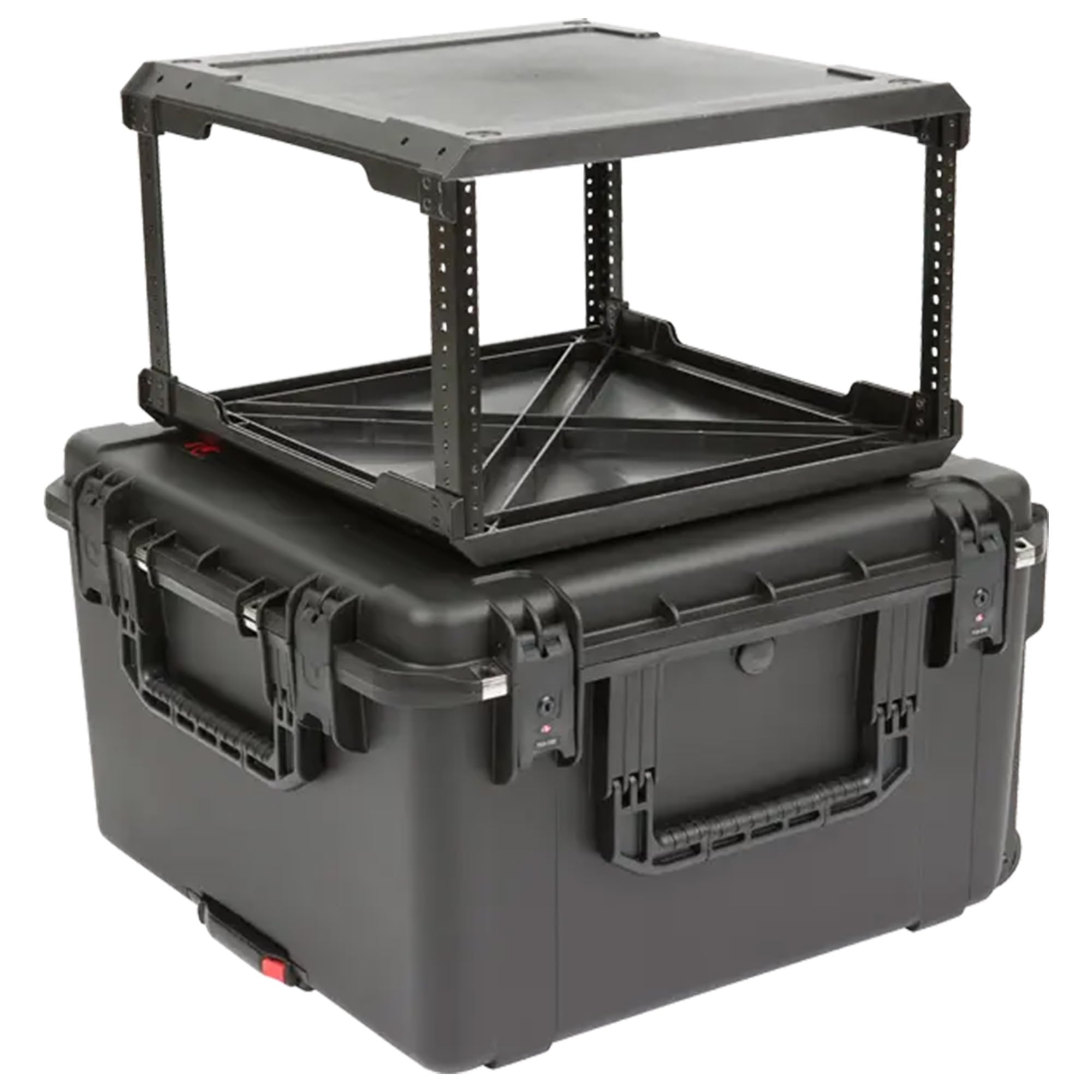 SKB iSeries 6U Fly Rack, Waterproof Polypropylene Hard Case with Durable Latches for Travel and Storage, Ideal for Musicians, 20 Inch, Black