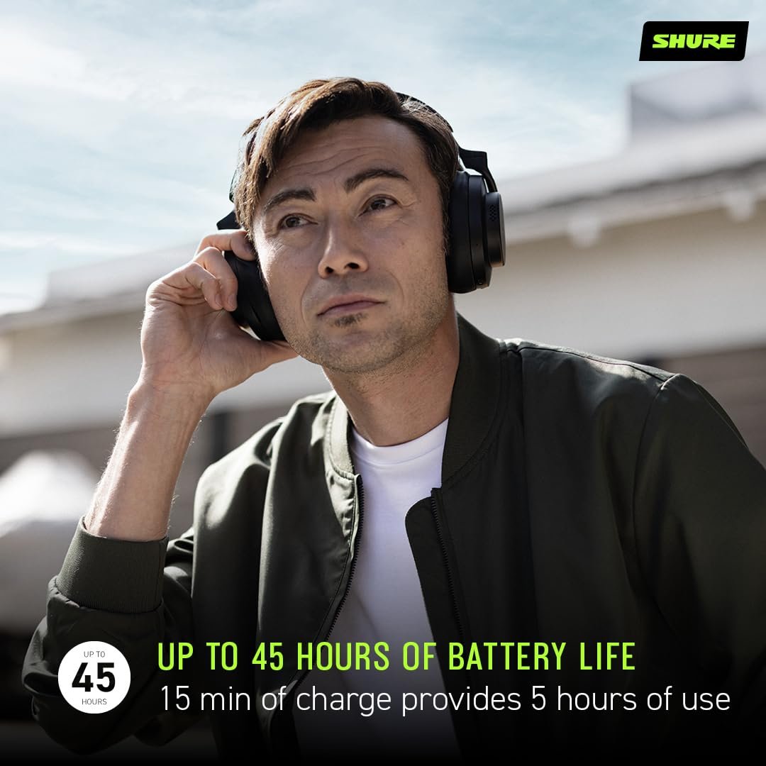 Shure AONIC 50 Gen 2 Wireless Noise Cancelling Headphones, Premium Studio Sound, Bluetooth 5, Customizable EQ, 45-Hour Battery, Over-Ear, Black