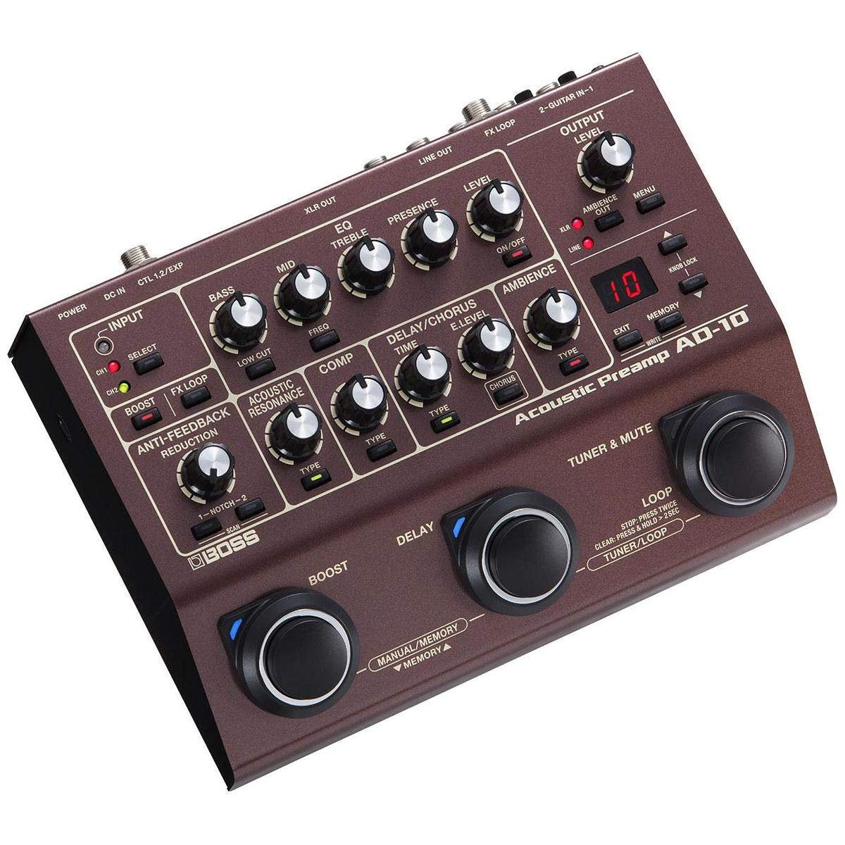 BOSS Acoustic Guitar Hardware (AD-10), Brown, Standard