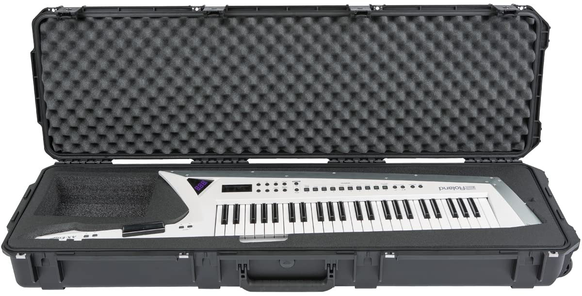 SKB iSeries Roland AX Edge Keytar Hard Case, Waterproof Polypropylene Shell with Foam Interior, TSA Latches and Wheels for Travel Protection