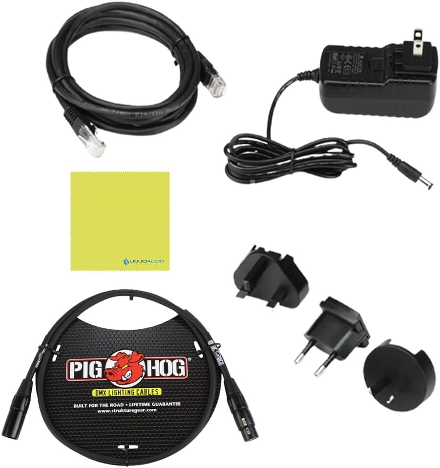 Enttec 70407 ODE MK3 Two-Universe Bidirectional DMX Ethernet Gateway Bundle w/3-Pin DMX Lighting Cable and Liquid Audio Polishing Cloth