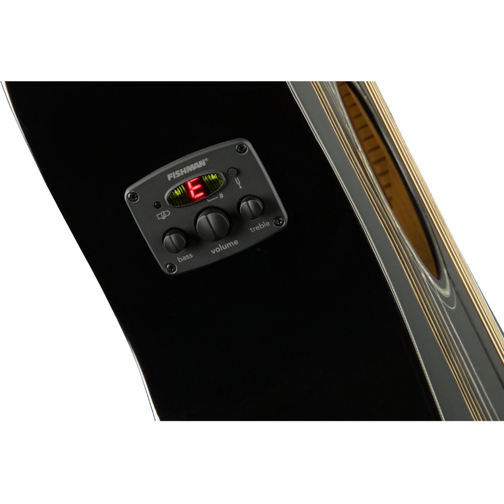 Fender CC-60SCE Concert Acoustic Guitar, Walnut Fingerboard, Black, 0970153006