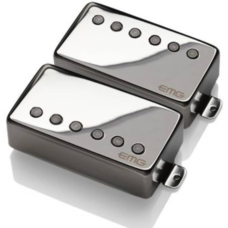EMG 57/66 Bridge and Neck Humbucker Guitar Pickups Set, Chrome