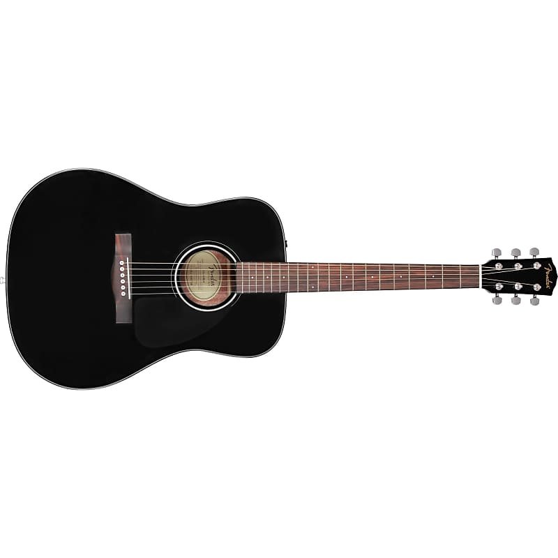 Fender CD-60 Dreadnought Acoustic Guitar V3 with Case, Walnut Fingerboard, Black, 0970110206
