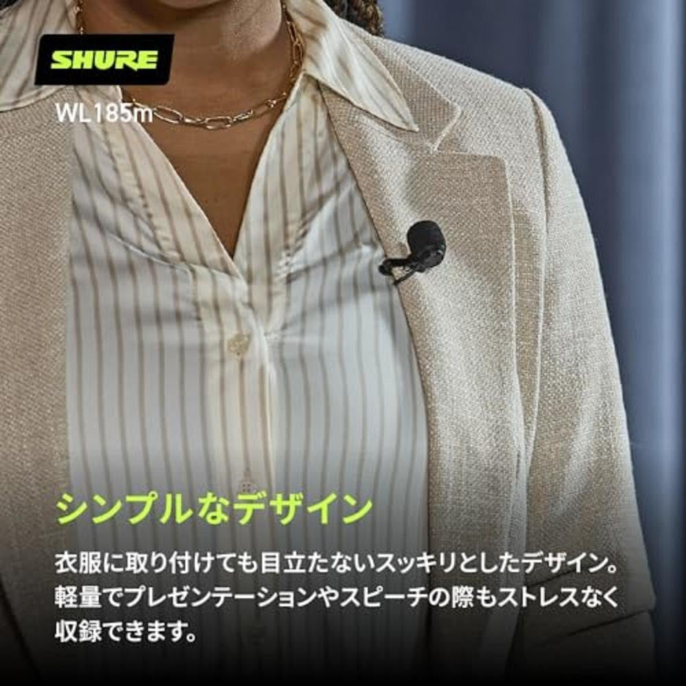 Shure WL183M Professional Low-Profile Lavalier Microphone - Omnidirectional Condenser Lav Mic with TA4F Termination, includes Pouch, Tie Clip & Snap-Fit Windscreen - White (WL183MW/O-TQG)