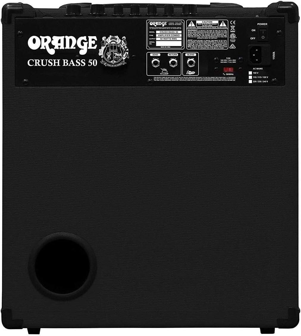 Orange Crush Bass 50 50W 12" Bass Guitar Amplifier and Speaker Combo, Black