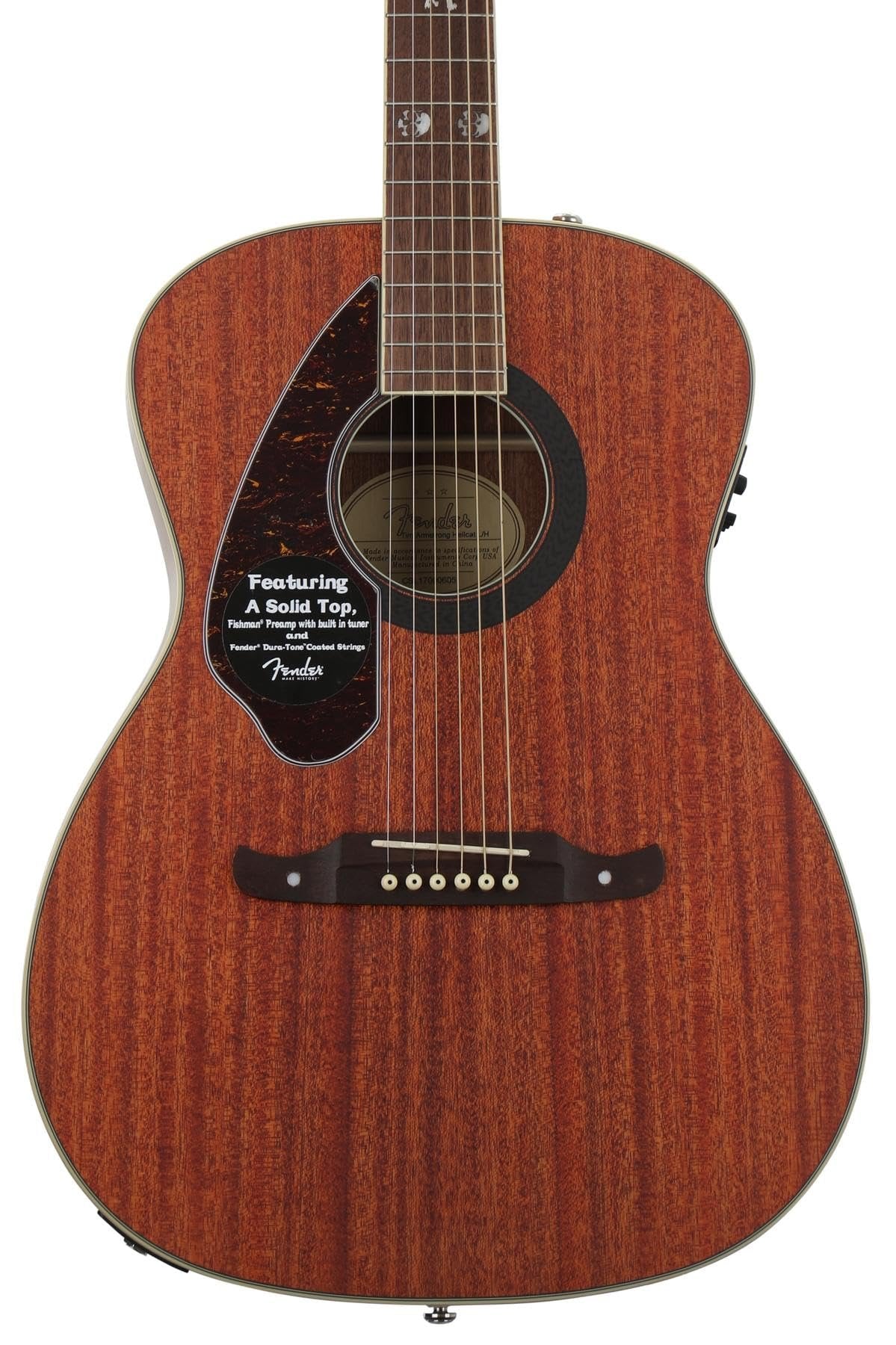 Fender Tim Armstrong Hellcat Concert Acoustic Guitar, with 2-Year Warranty, Natural, Walnut Fingerboard, Left-Handed