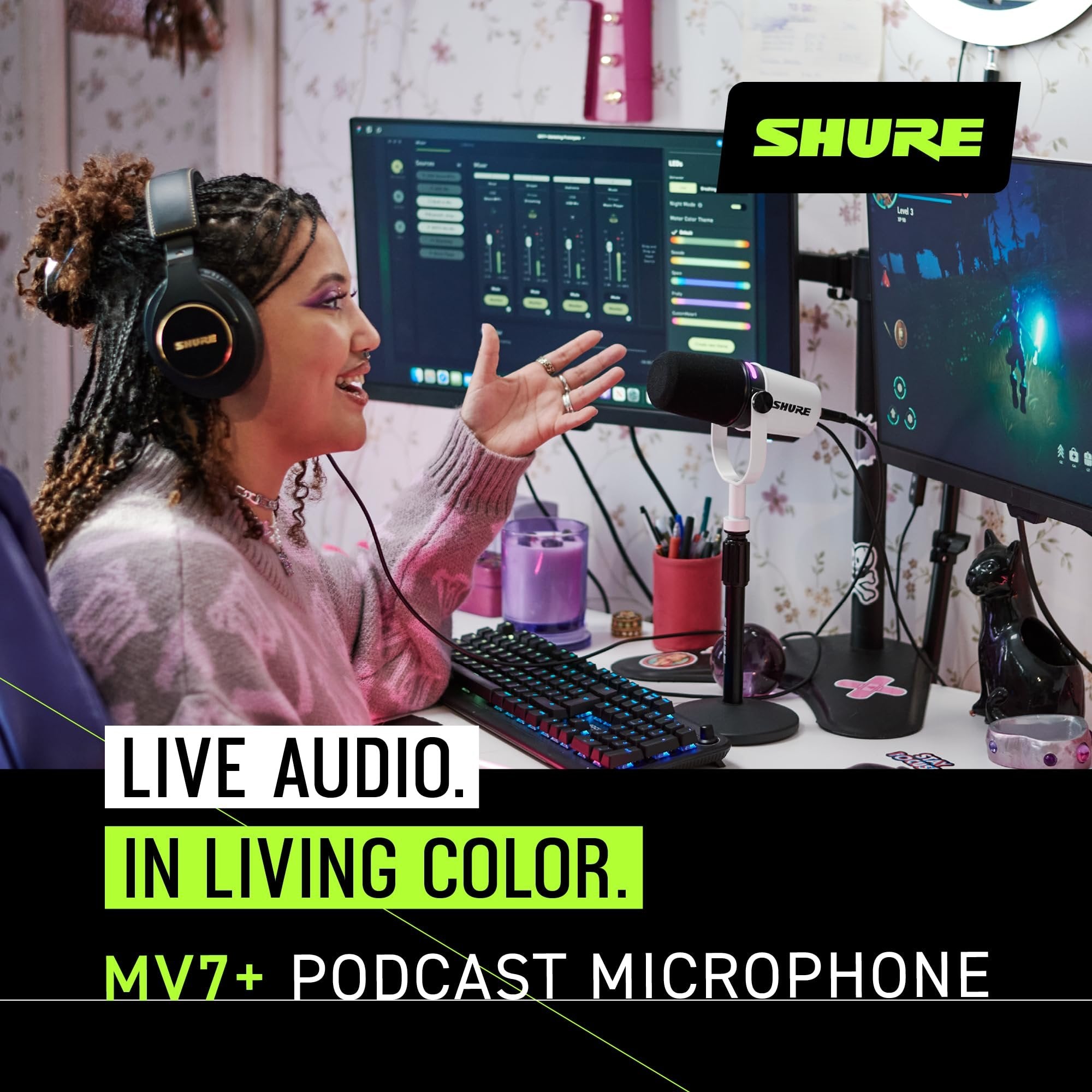 Shure MV7 USB Podcast Microphone - Silver