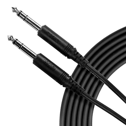 Mogami Pure Patch SS-20 Professional Audio Cable, Balanced 1/4" TRS Male Plugs, Nickel Contacts, Straight Connectors, 20 Foot