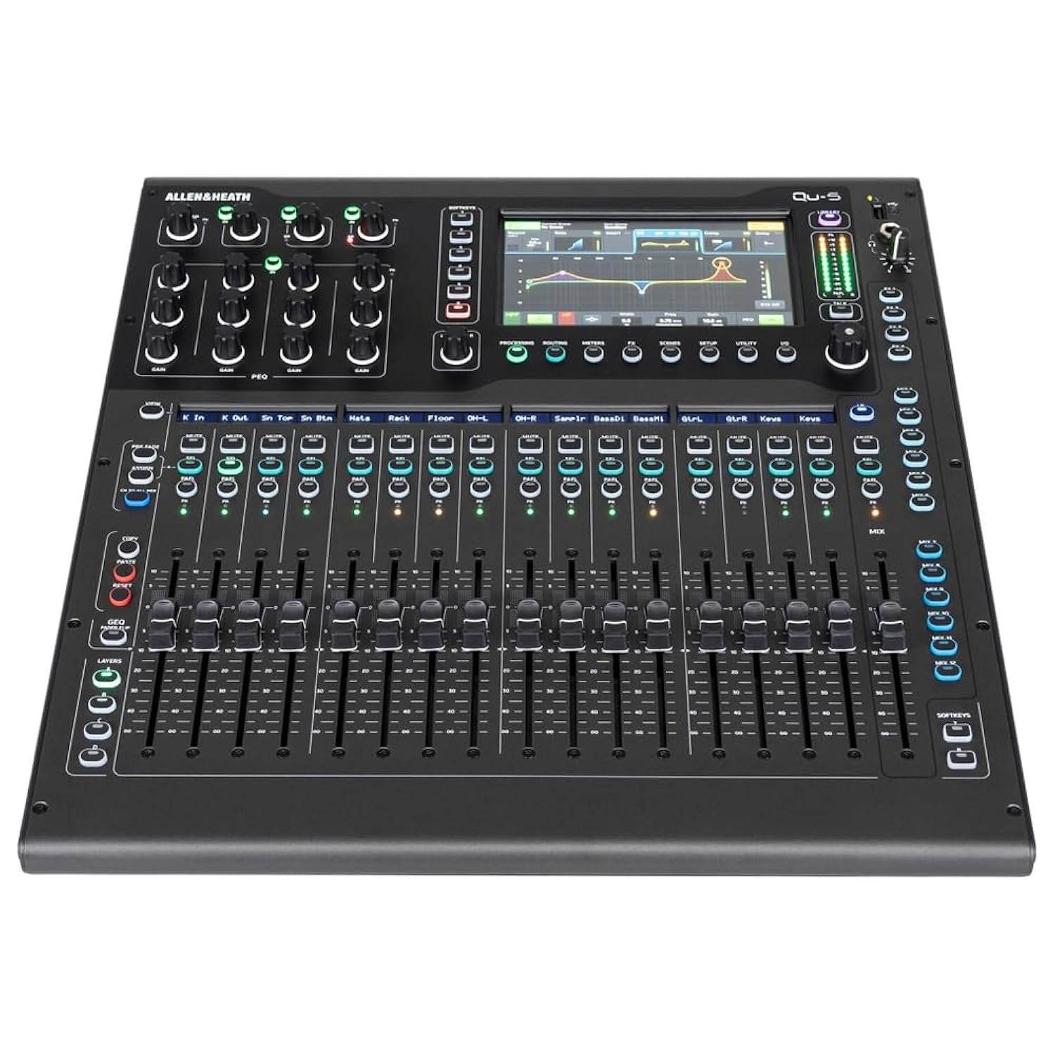 Allen & Heath Qu-5 38-Channel Digital Mixer with 96kHz XCVI Core, DEEP Processing, Touchscreen Interface, Flexible Routing, USB Recording & SLink I/O Connectivity