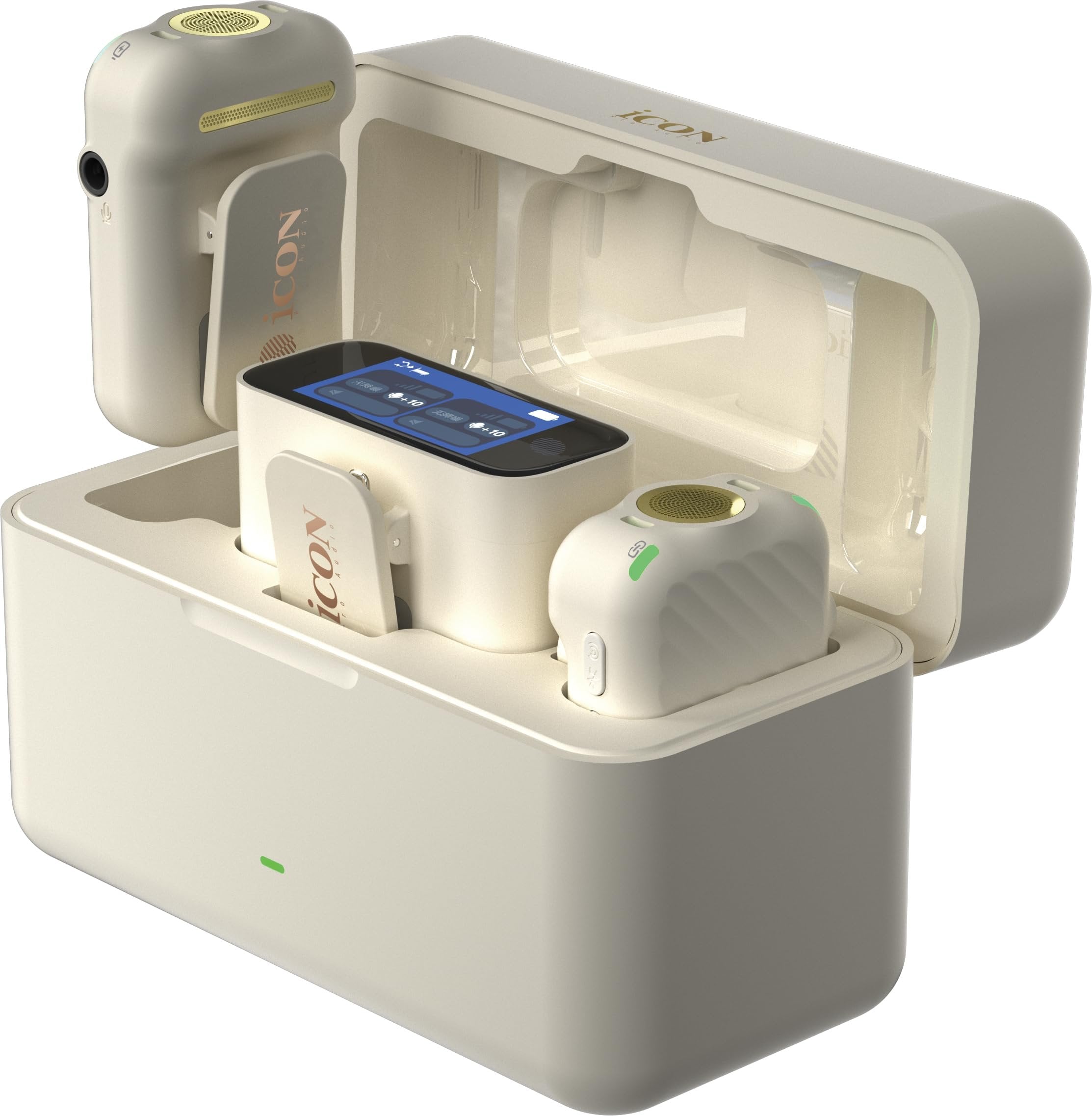 iCON Pro Audio AirMic Pro (2 TX + 1 RX + Charging Case) Wireless Lavalier Microphone, 250m (820 ft.) Range, 24-Hour Battery, Noise Cancellation, for PC, iPhone, Andriod, Interviews, Vlogs