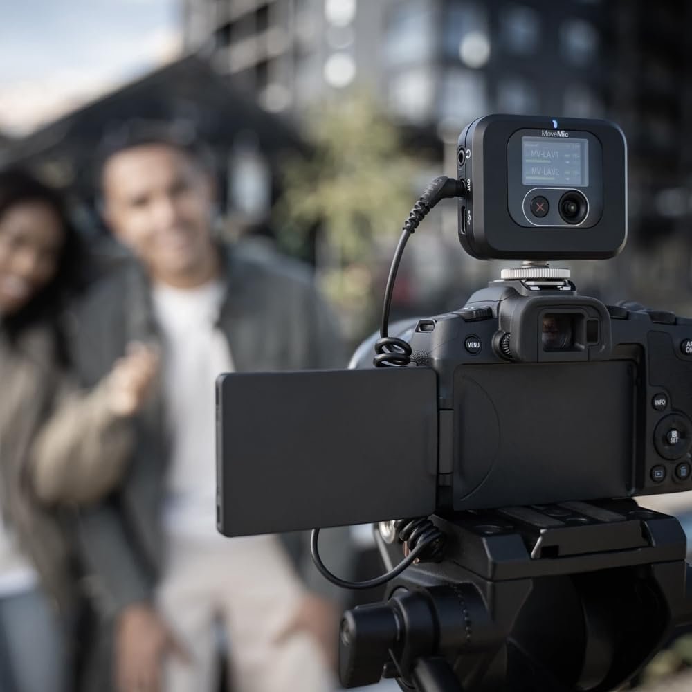 Shure MoveMic Two Kit - Pro Wireless Lavalier Microphones with Camera Receiver for DSLRs, iPhone, Android, Mac & PC, 2 Bluetooth Mini Mics, 24 Hours Charge, IPX4, Portable Clip Lavs (MV-Two-KIT-Z7)