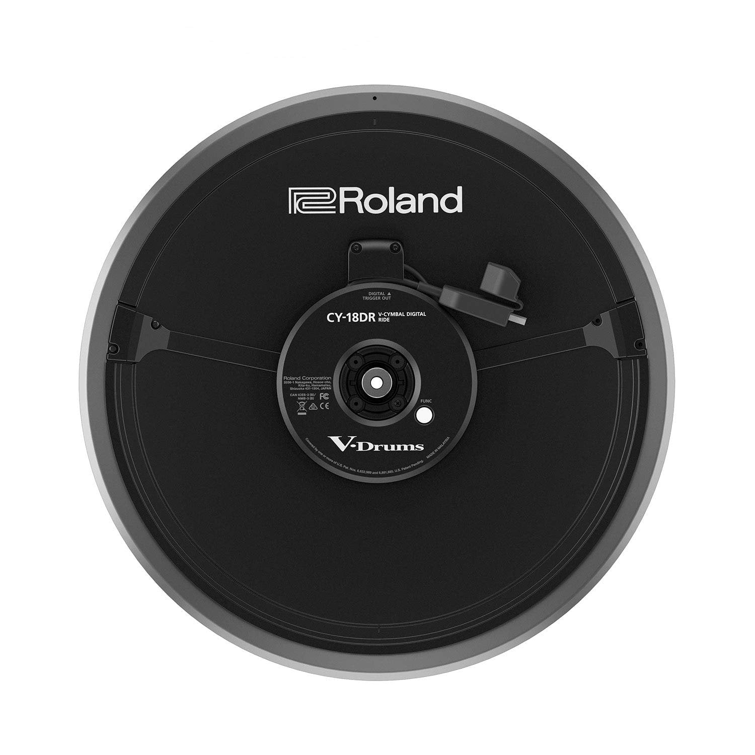 Roland CY-18DR Electric Drum Acousitc Style V-Cymbal, 18-Inch, Black
