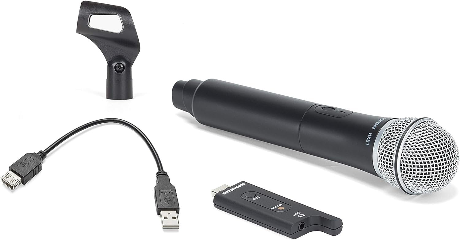 Samson SWXPD2BLM8 Lavalier USB Digital Wireless System with Lavalier Microphone and USB Stick Receiver, Works with Computers and Samson Expedition Portable PA Systems