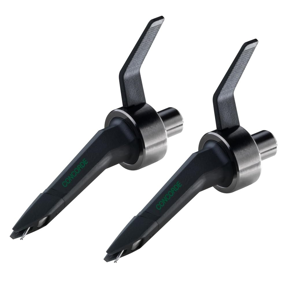 Ortofon 2x Concorde MK2 Mix Single Cartridge Bundle with Polishing Cloth – Twin Pack DJ Cartridges for Scratch and Mix Performance with Spherical Stylus and Durable Design