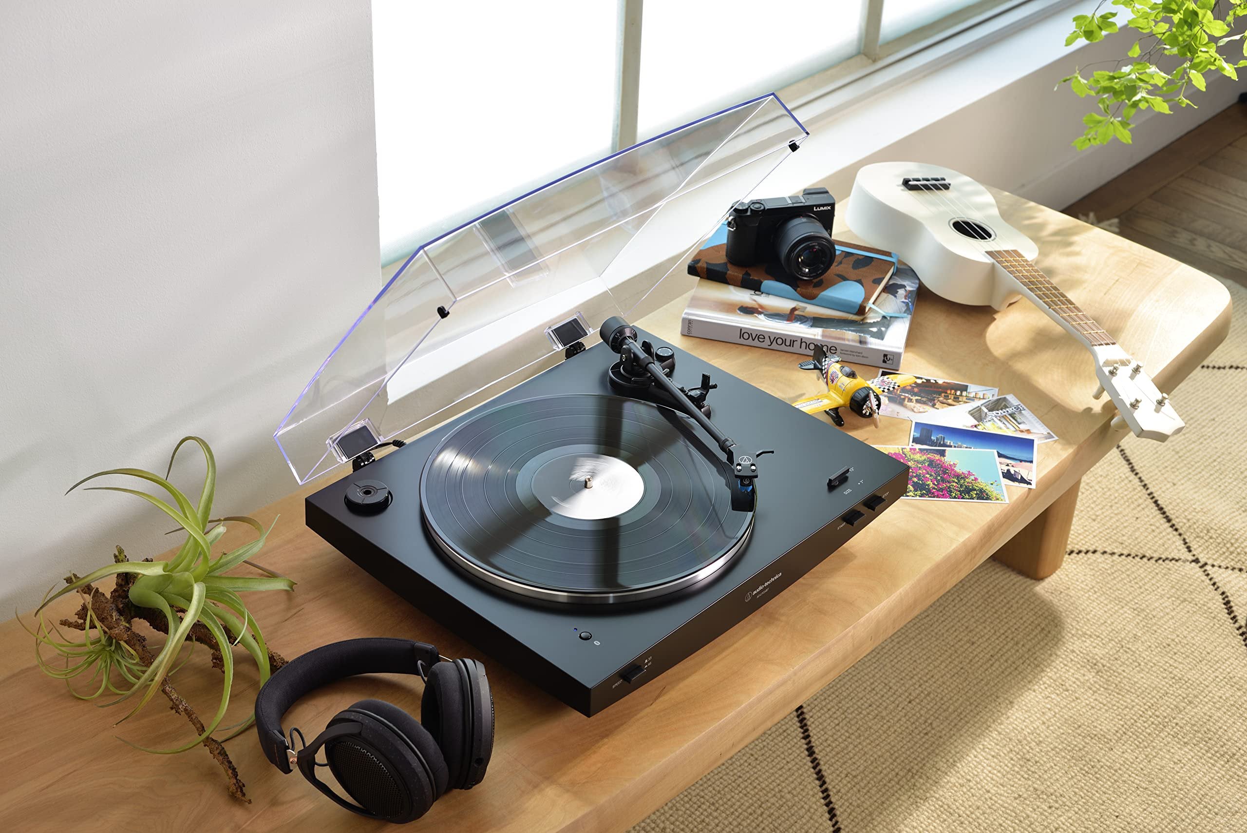 Audio-Technica AT-LP3XBT-BK Bluetooth Turntable Belt Drive Fully Automatic 33/45 (Black)
