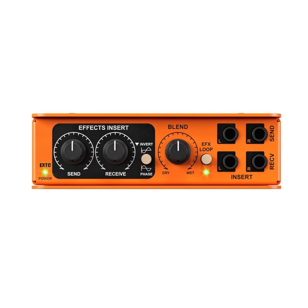 Radial Engineering EXTC-Stereo Guitar Effects Interface & Reamper Bundle w/ 2-Pack Pig Hog 10' Orange Cream 2.0 Instrument Cable, Power Adapter and Liquid Audio Polishing Cloth