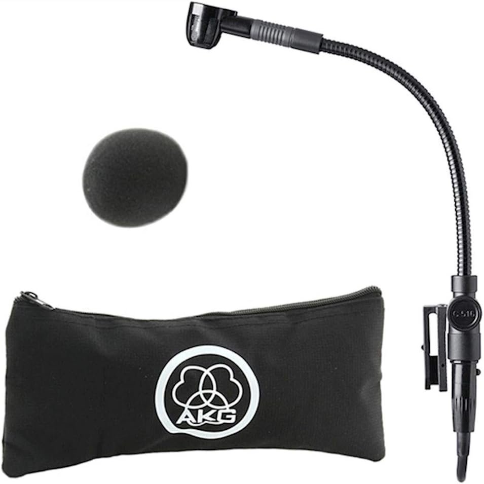 AKG Pro Audio C519 ML Professional Miniature Clip-On Condenser Microphone with Mini XLR to Mini XLR Cable and A400 Adapter Plate, Black
