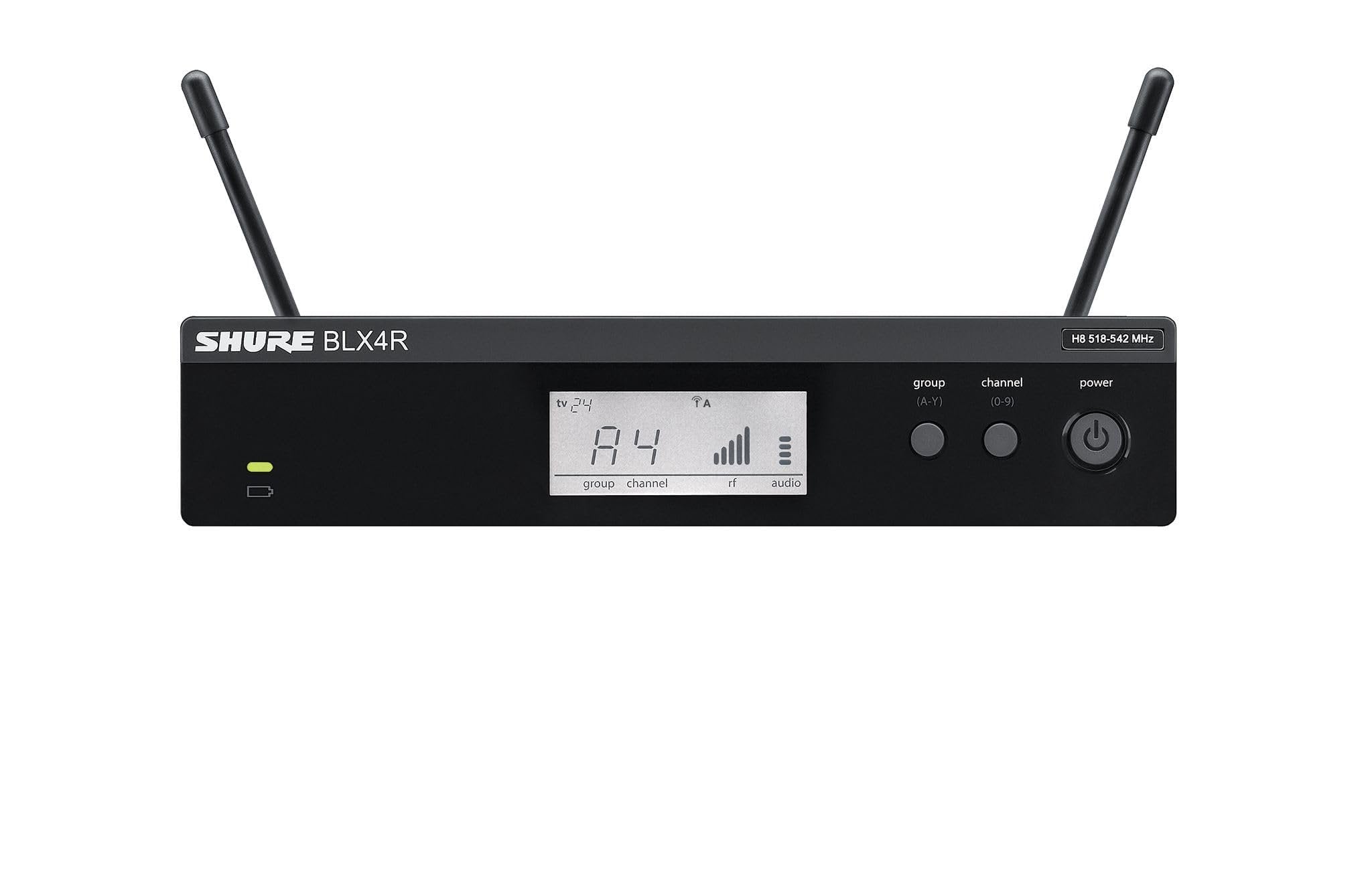 Shure BLX4R Single Channel Rack Mount Receiver - for use with BLX Wireless Systems, Transmitter Sold Separately | H11 Band (BLX4R=-H11)