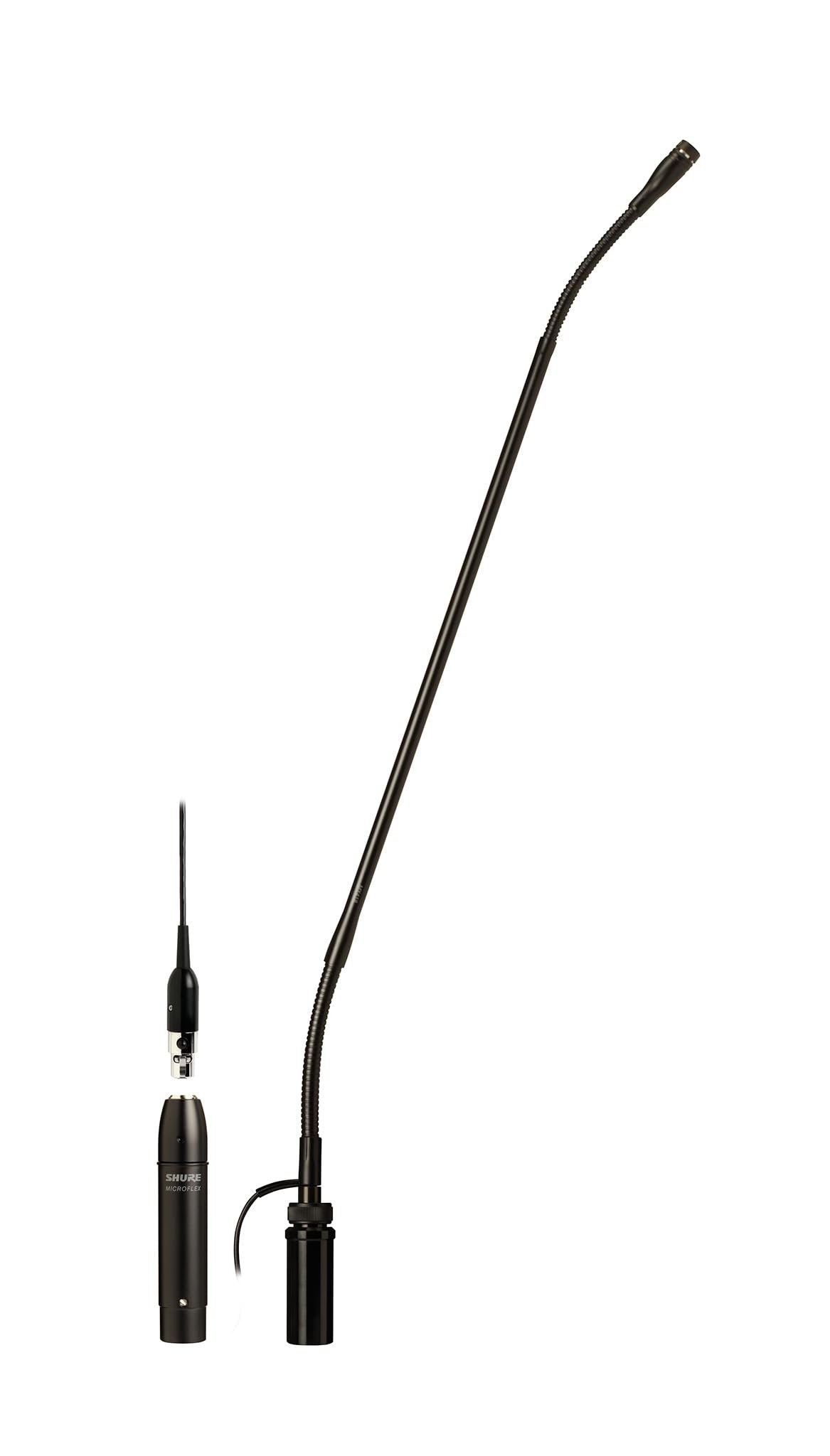 Shure MX418D/C Cardioid Condenser Microphone, 18" Gooseneck, Includes Desktop Base with 10' Cable, Logic Functions, Programmable Switch, LED Indicator, Snap-Fit Foam Windscreen