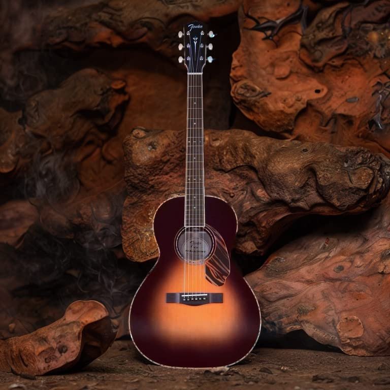 Fender Paramount PO-220E Orchestra Acoustic Guitar, with 2-Year Warranty, 3-Color Vintage Sunburst, with Case