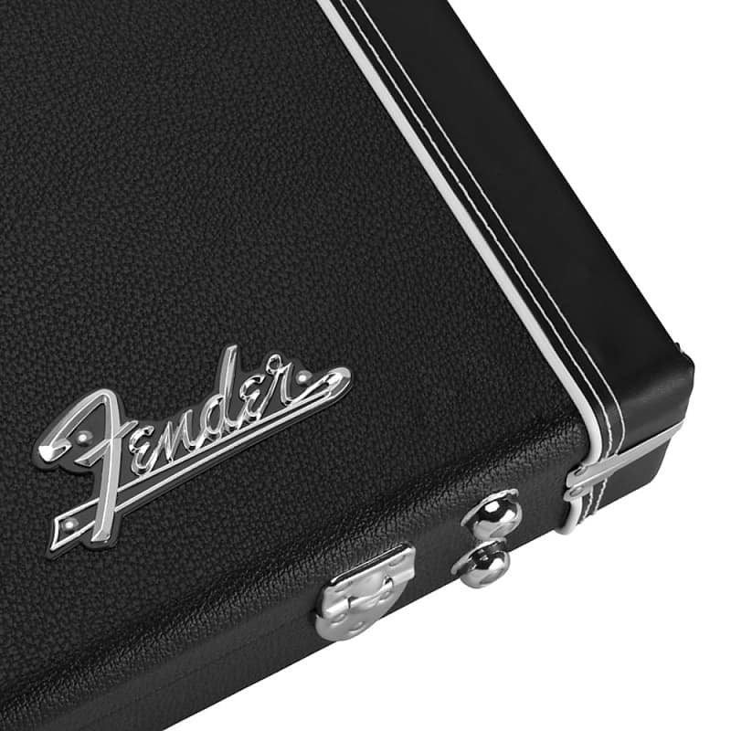 Fender Classic Series Wood Case - Jazzmaster®/Jaguar®, Black, 0996116306 Bundle w/ 12x Fender Picks and Liquid Audio Polishing Cloth