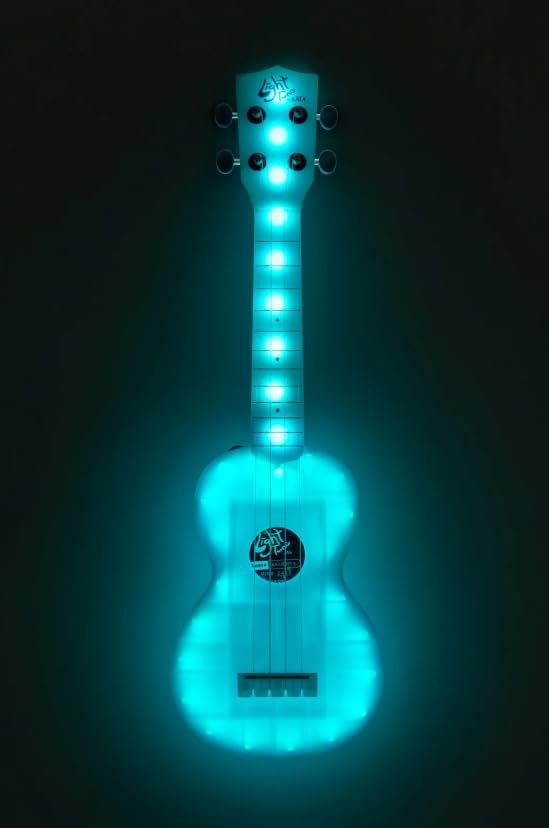 Kala Light Tone™ Color-Changing Light-Up Soprano Ukulele – LED Ukulele with 10 Light Modes, USB-C Rechargeable, ABS Body, Aquila Strings, Beginner-Friendly Ukulele