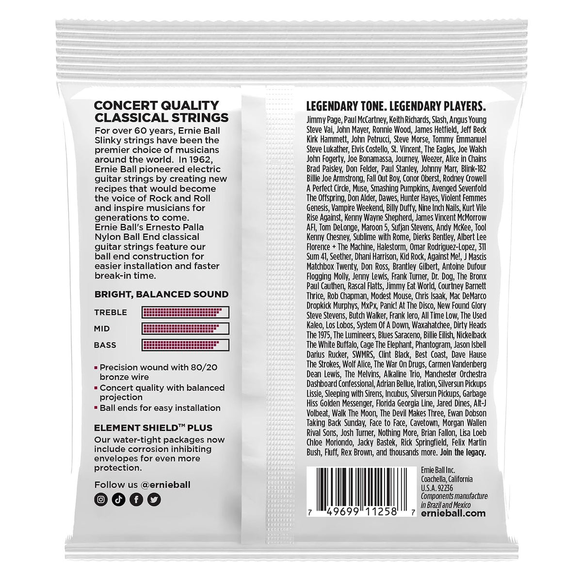 Ernie Ball Ernesto Palla Black & Gold Ball-End Classical Guitar Strings 3-Pack, 28-42 Gauge (P03409)