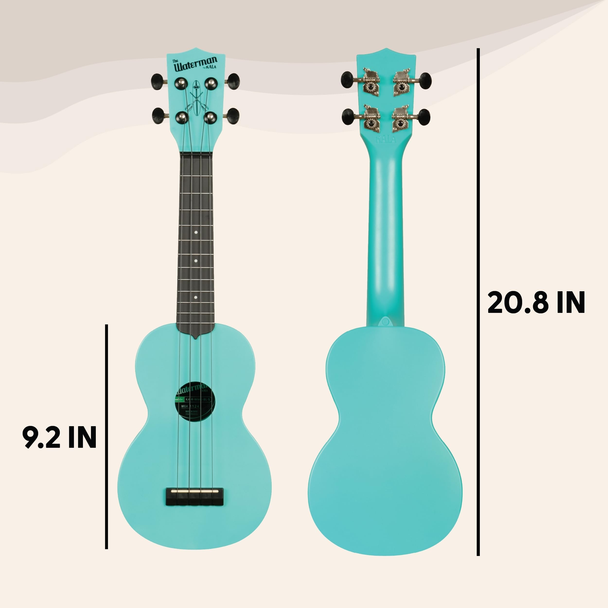 Kala Recycled Soprano Waterman Ukulele Durable, Travel-Ready Instrument