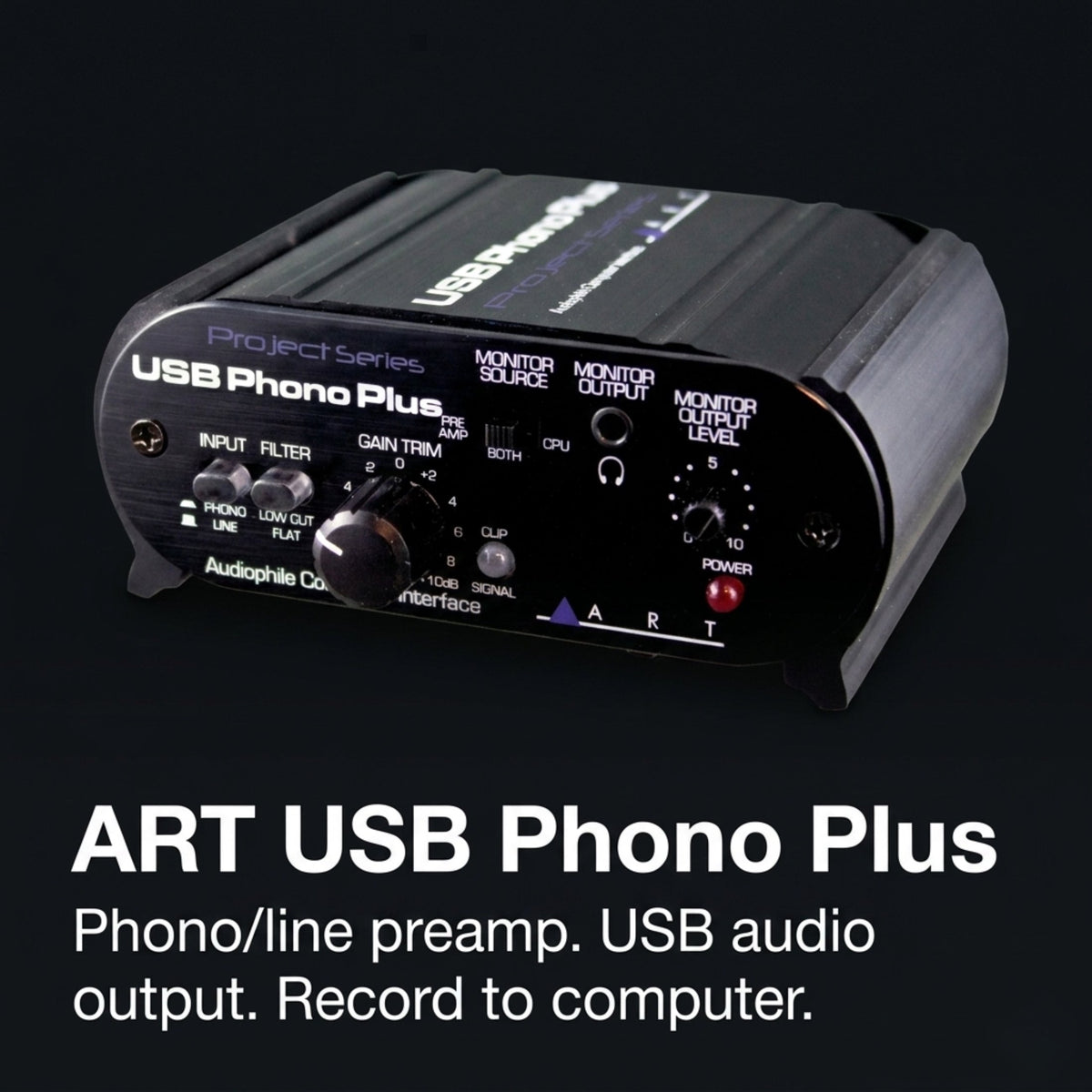 ART USB Phono Plus Phono/Line PreAmp with USB Project Series